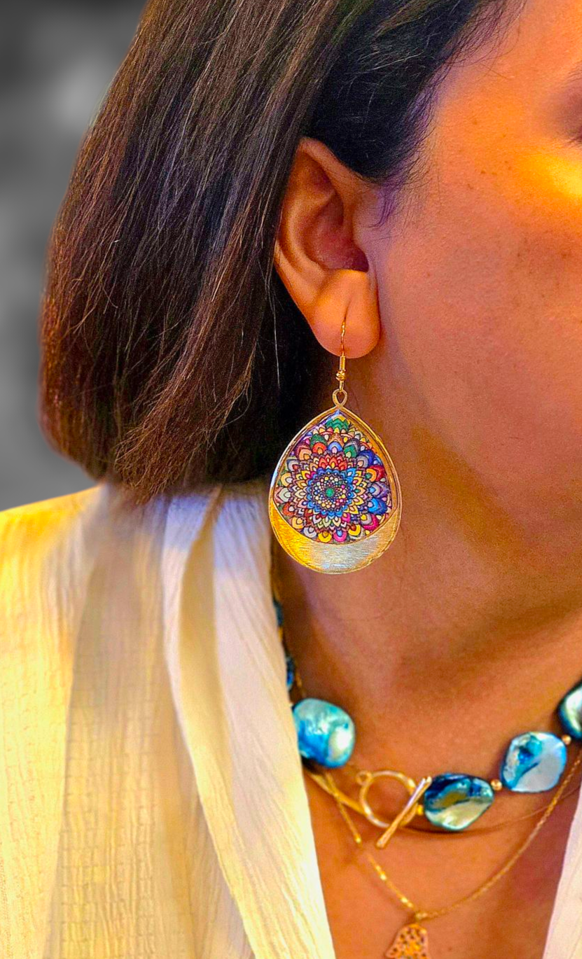 Charming Colorful Mandala Resin Earring for Women