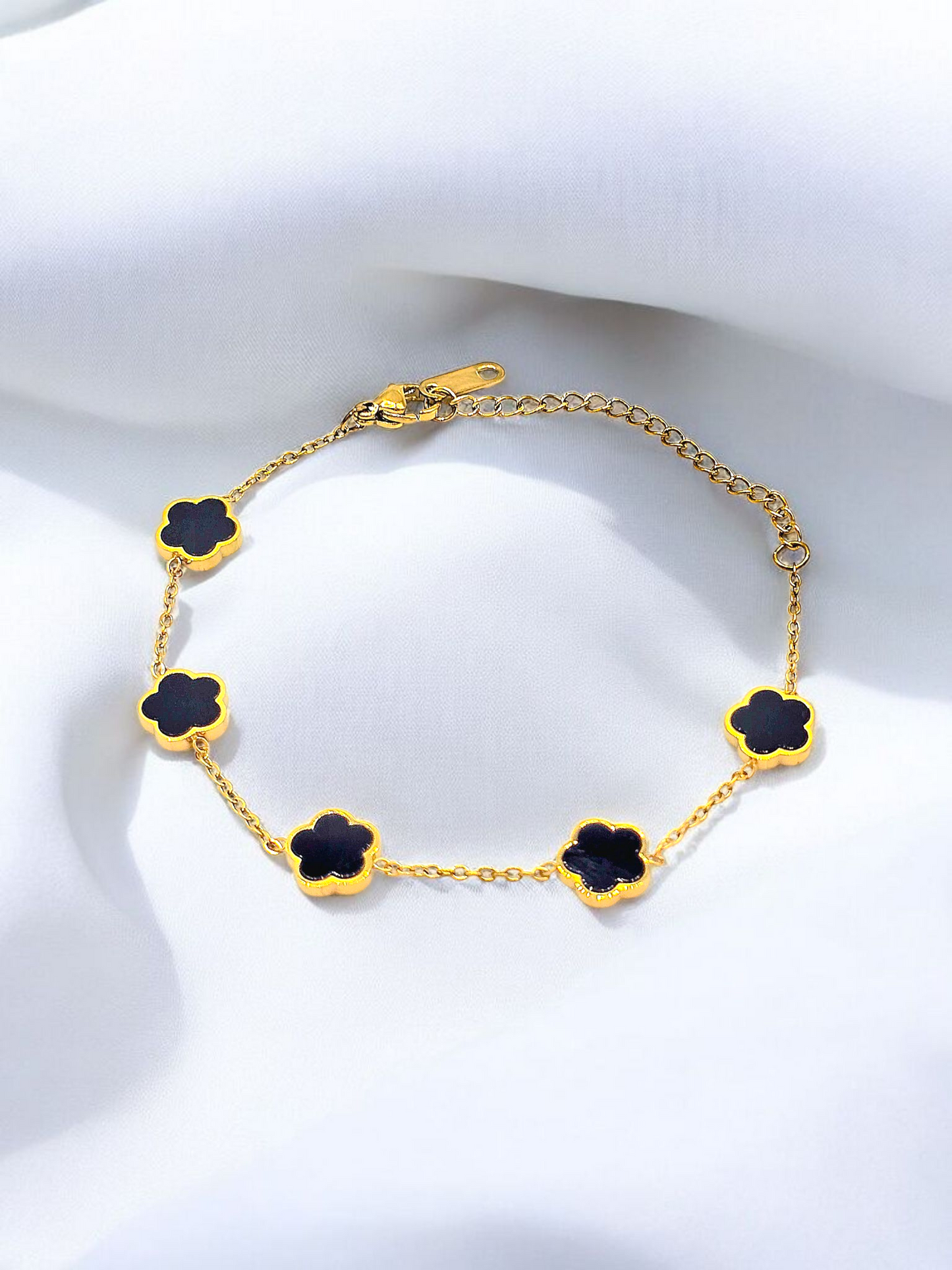 "Flower Meadow" Bracelet, 18K Gold Plated Steel Bracelet for Women