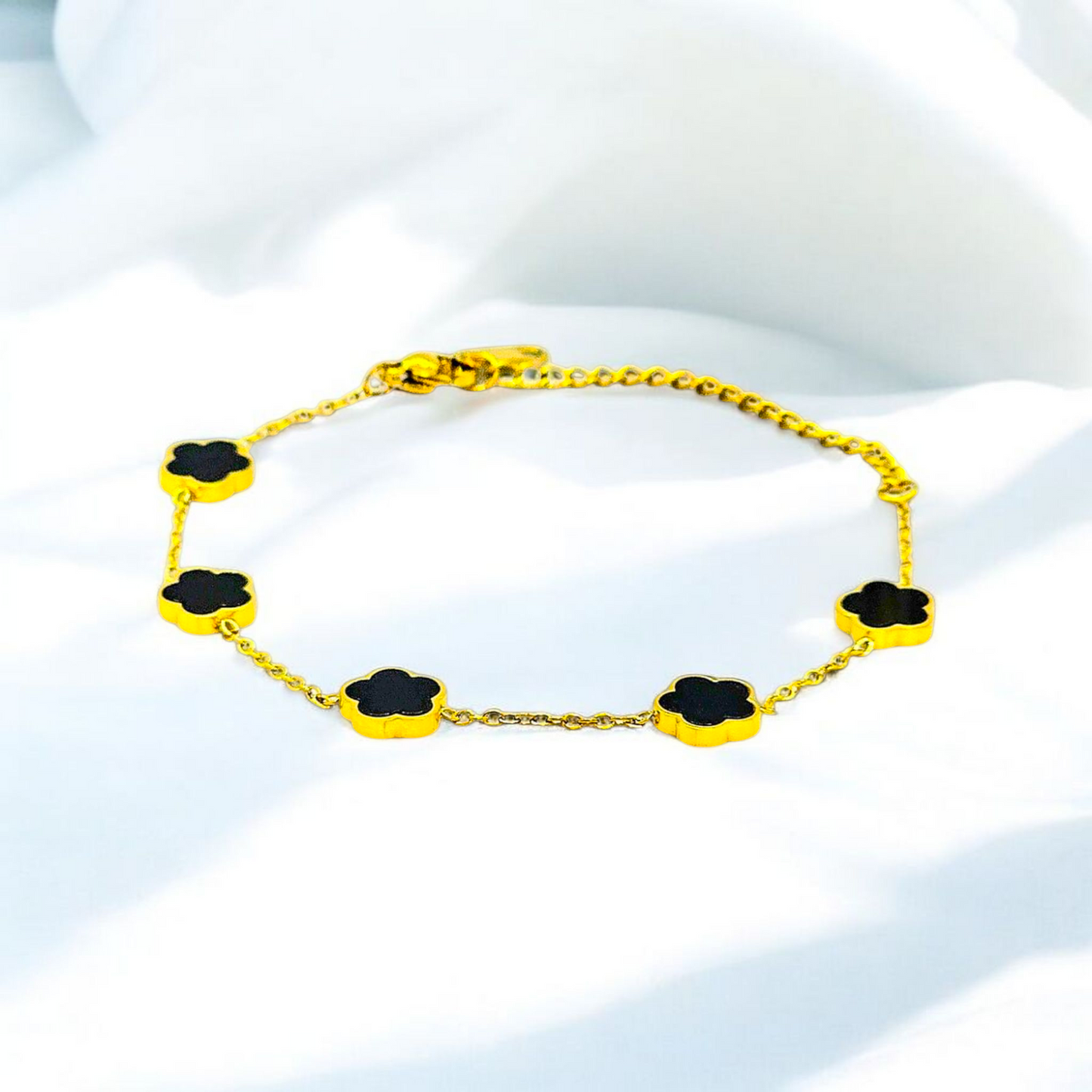 "Flower Meadow" Bracelet, 18K Gold Plated Steel Bracelet for Women