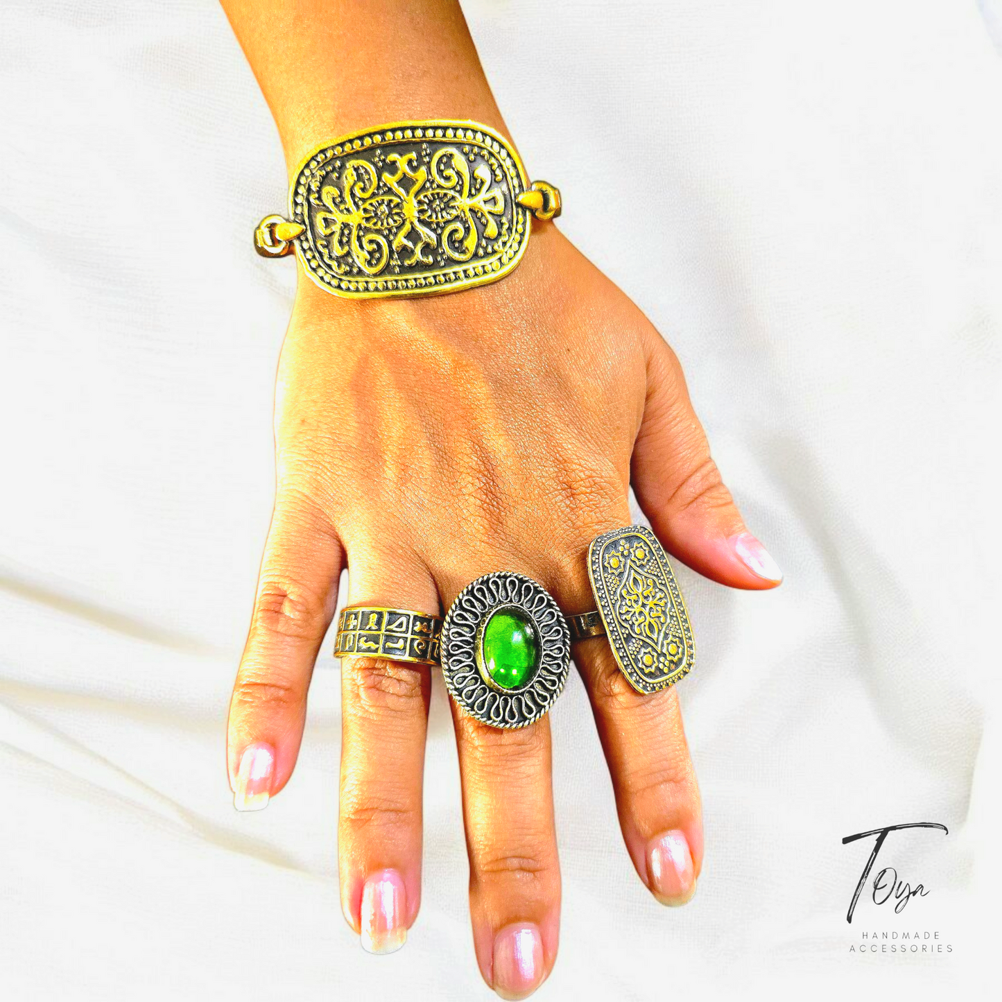 Adjustable Copper Ring for Women "Islamic Art"