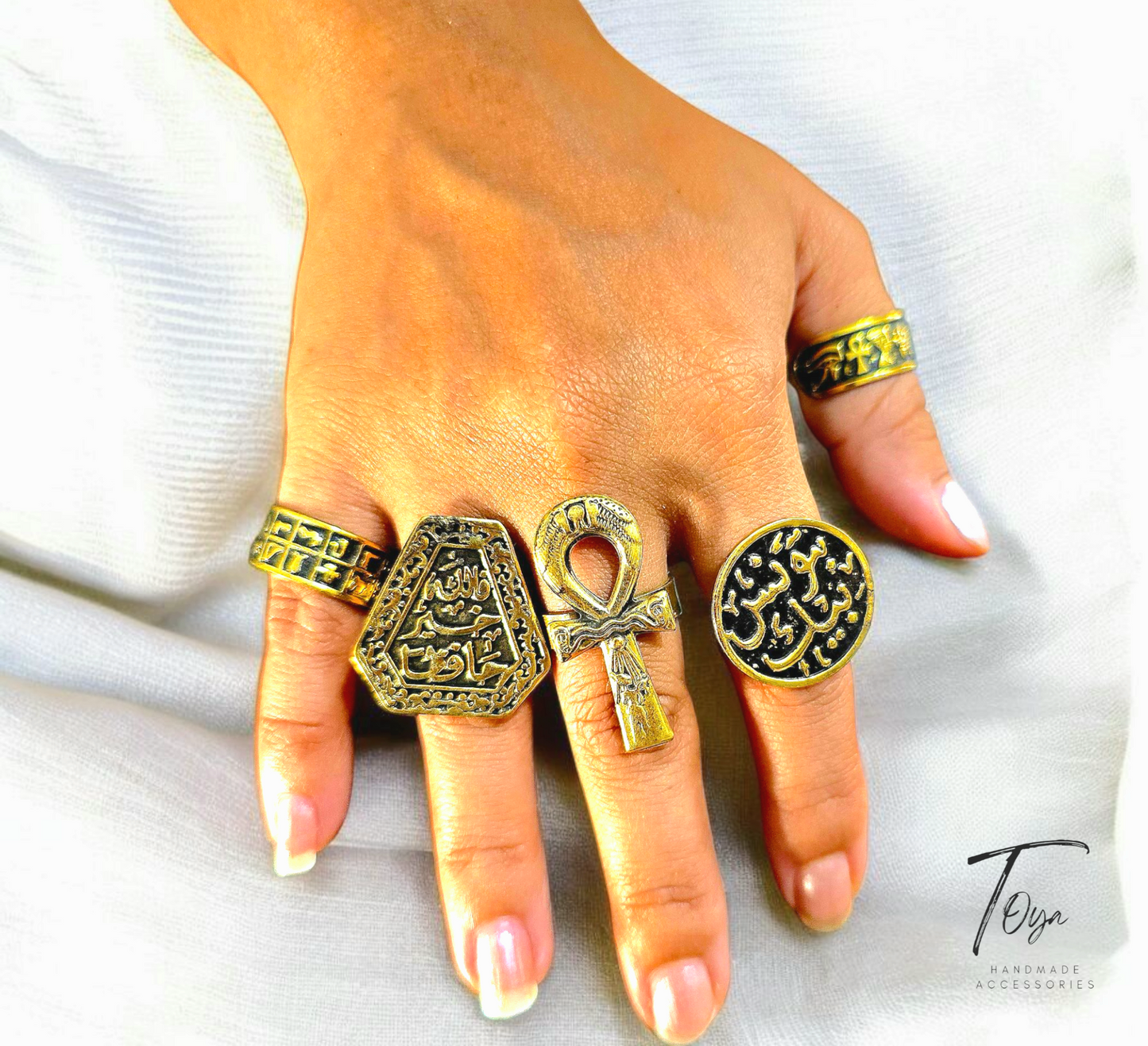 Adjustable Copper Ring for Women "GOD Best Protector"