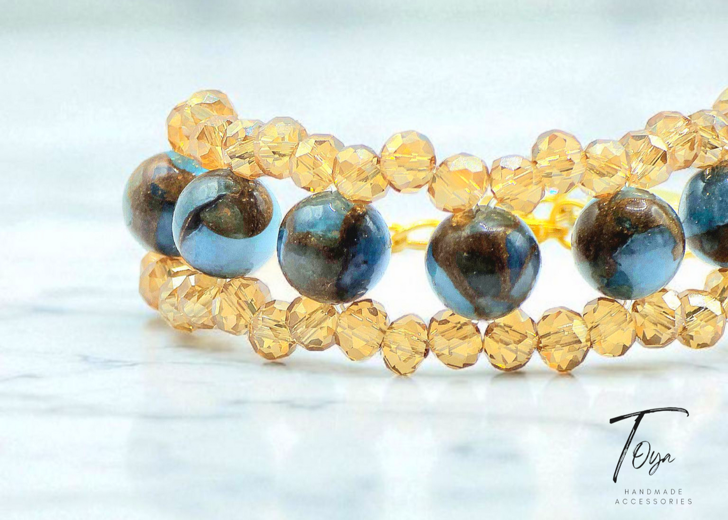 Natural Stones with Resin Pendant Jewelry Set for Women