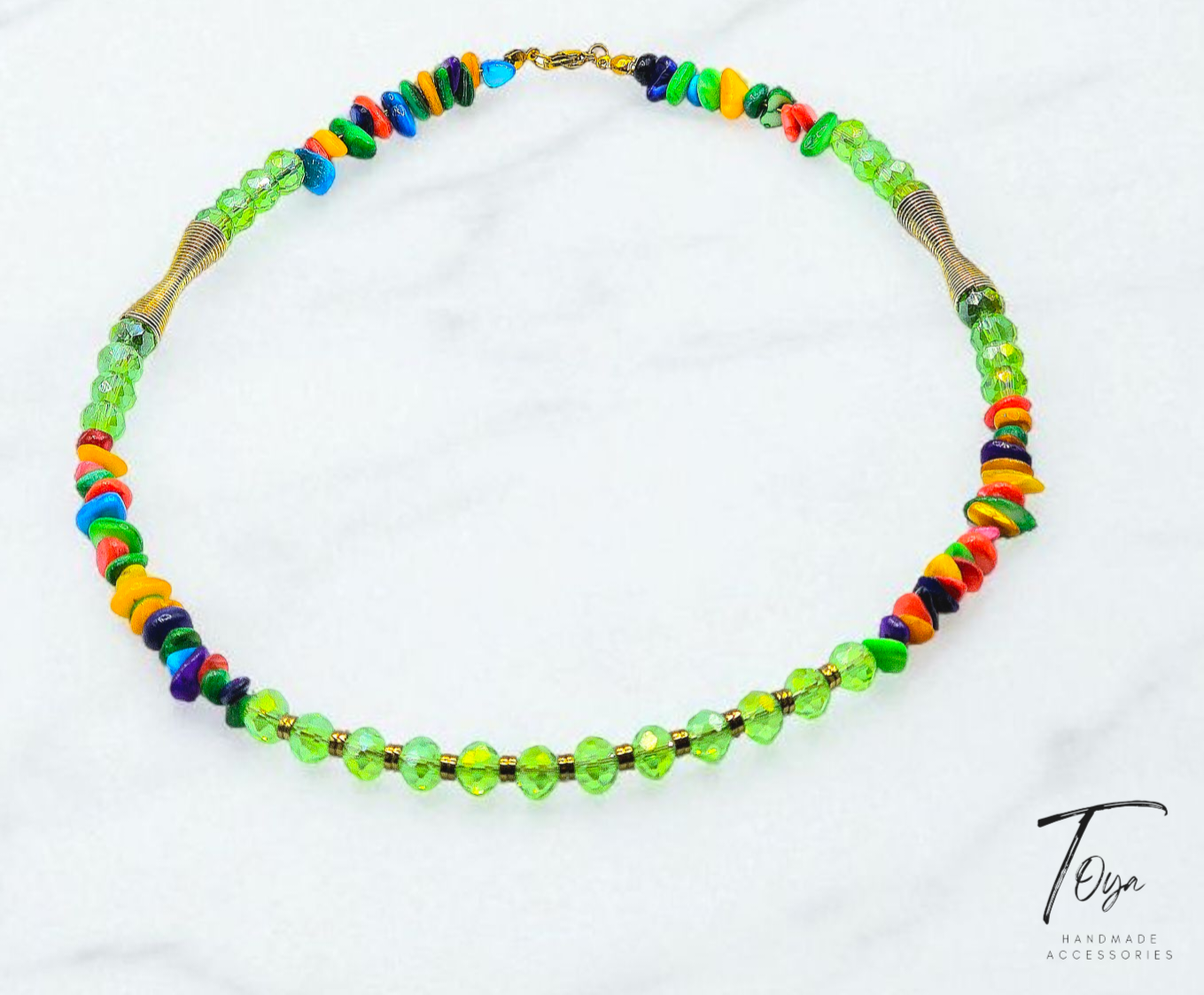 Broken Sea Shell and Crystal Chocker Necklace for Women