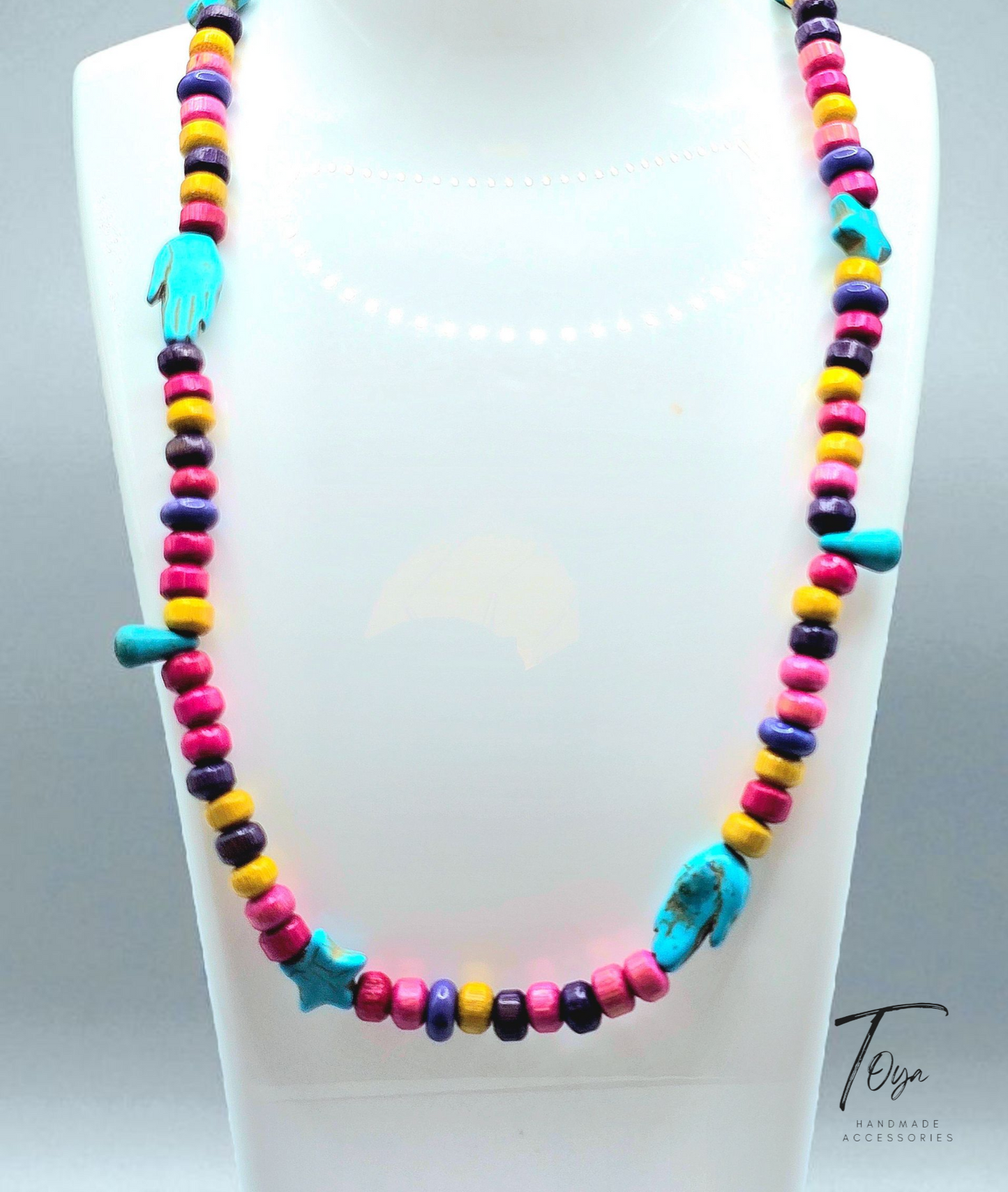 Colorful Wooden Necklace for Women
