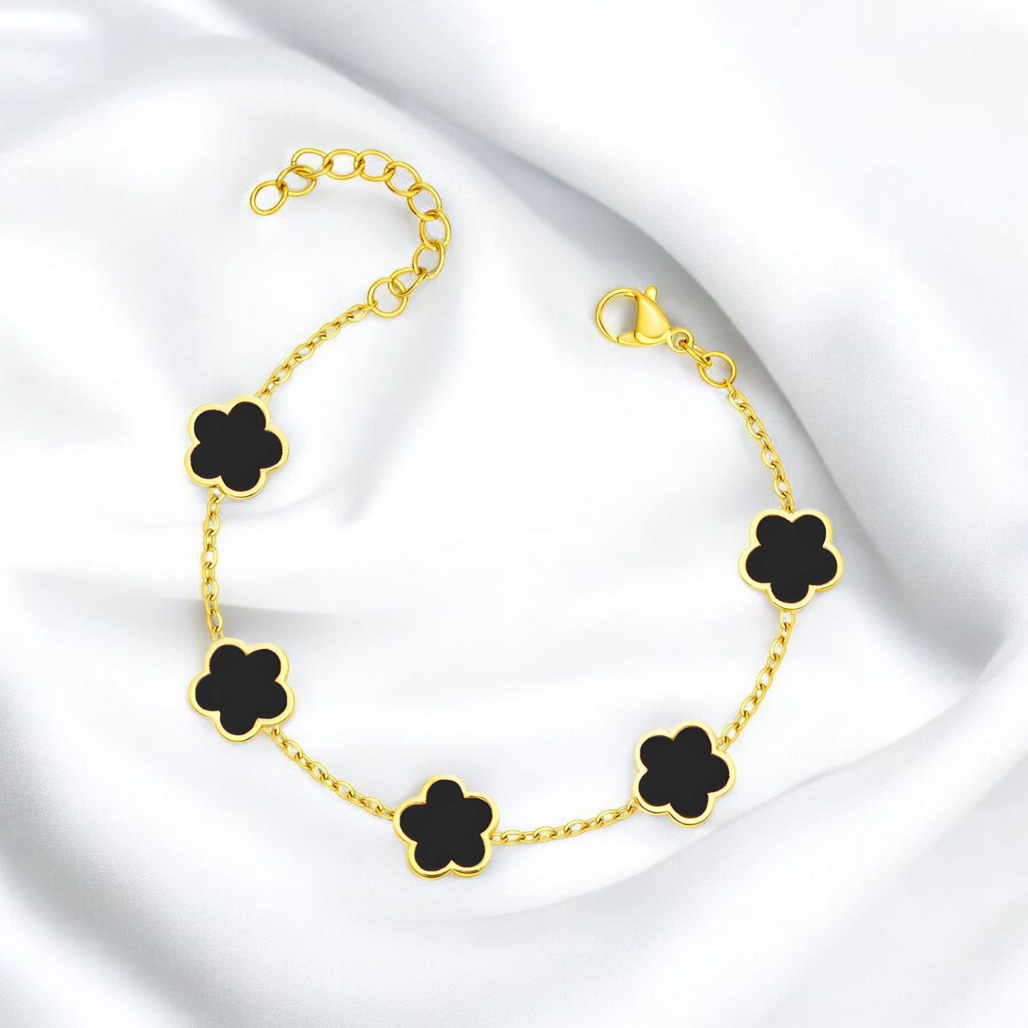 "Flower Meadow" Bracelet, 18K Gold Plated Steel Bracelet for Women