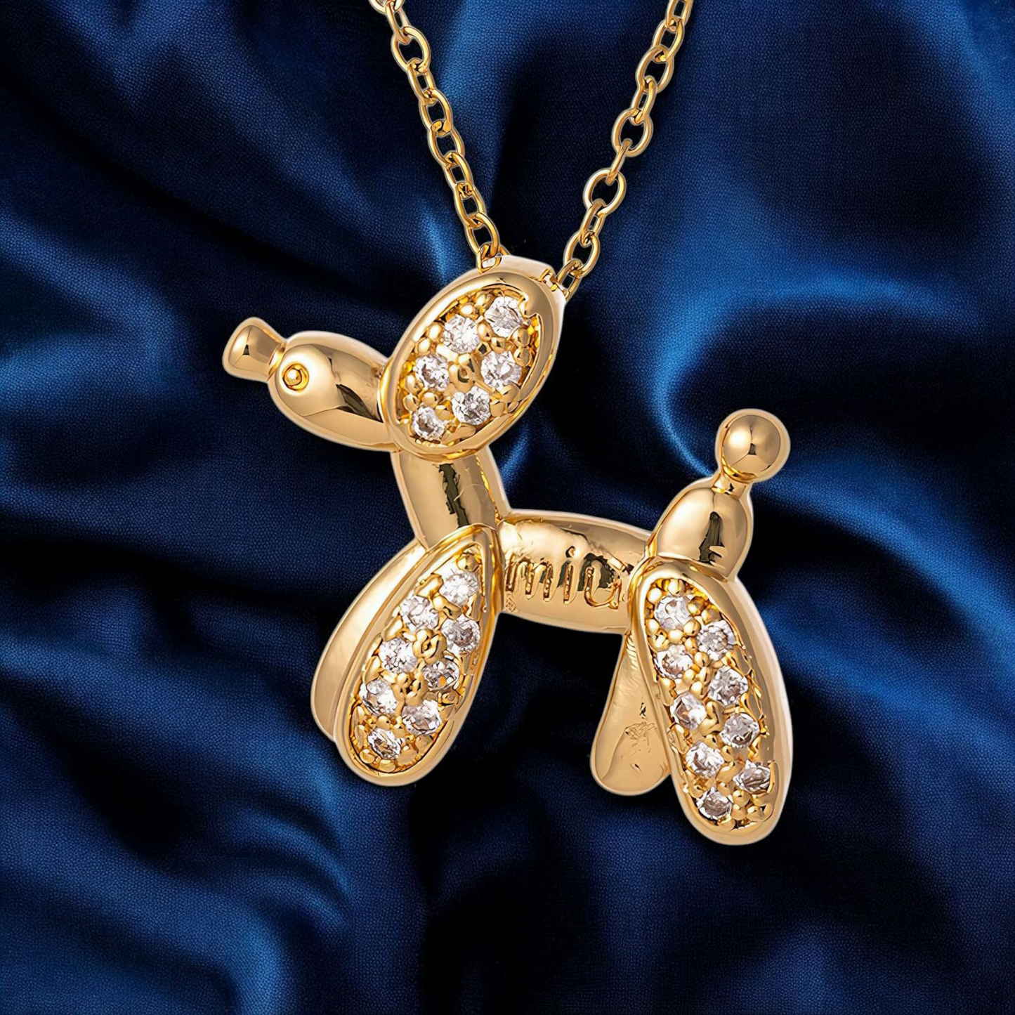 "Dog" Necklace, 18K Gold Plated Steel Necklace for Women