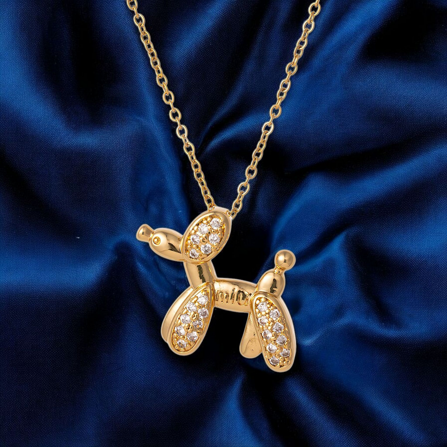 "Dog" Necklace, 18K Gold Plated Steel Necklace for Women