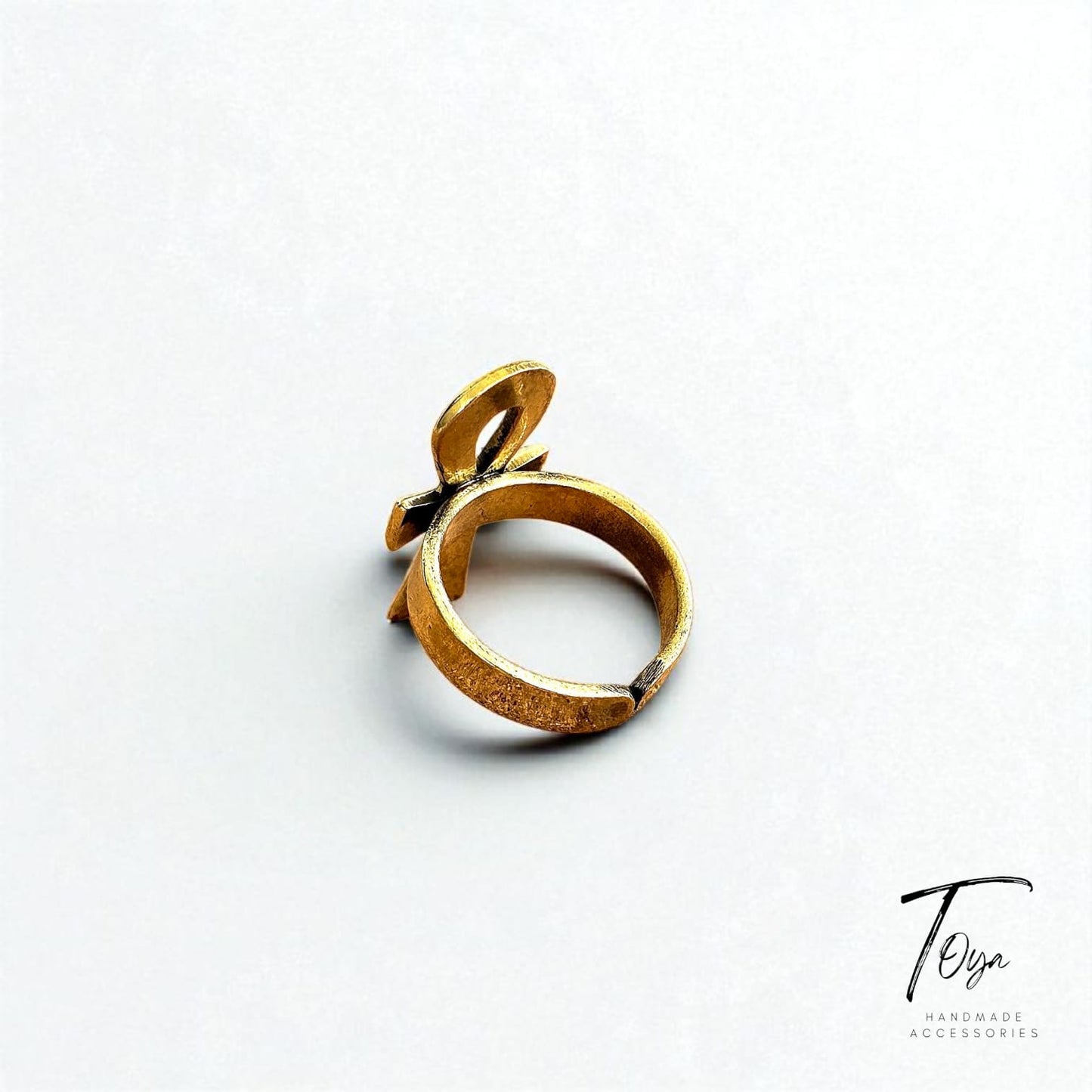 Adjustable Copper Ring for Women "Key of Life"