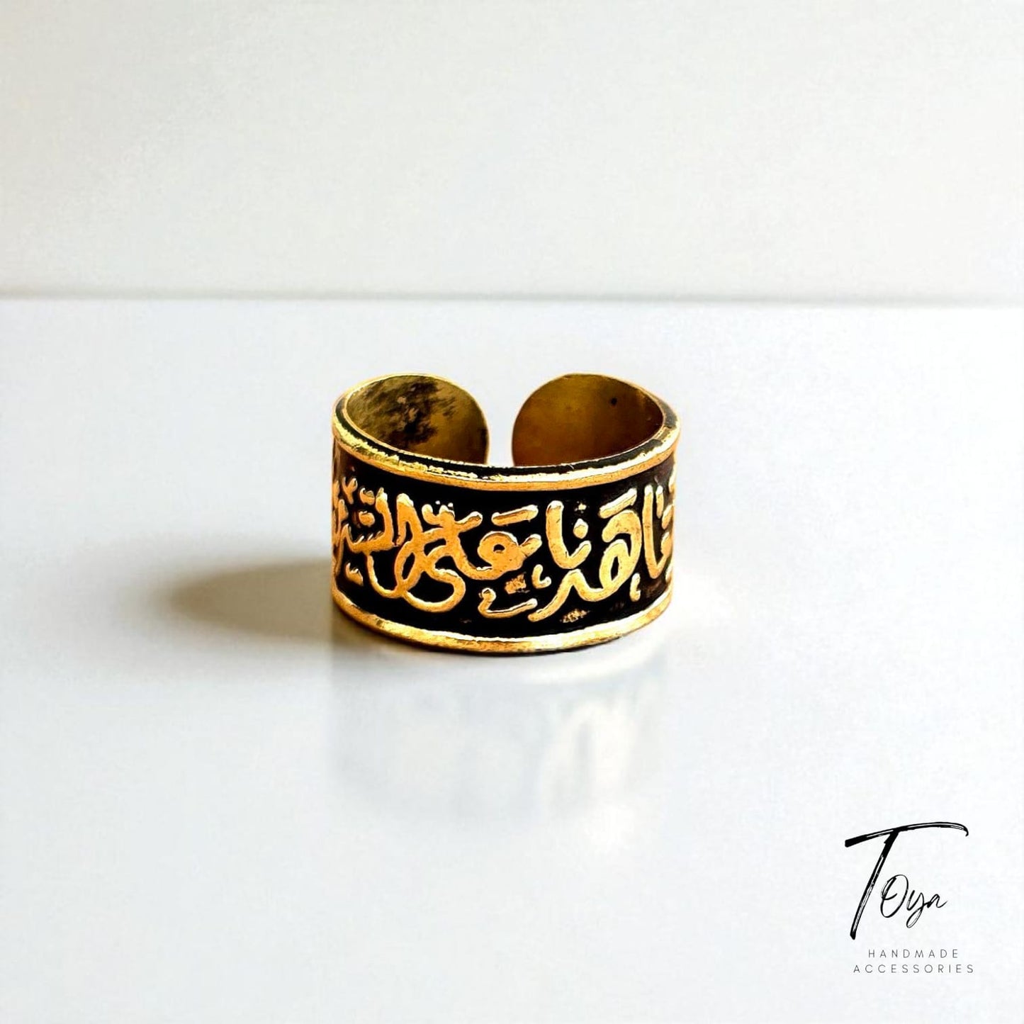 Adjustable Copper Ring for Women "We Promised to Walk Together"