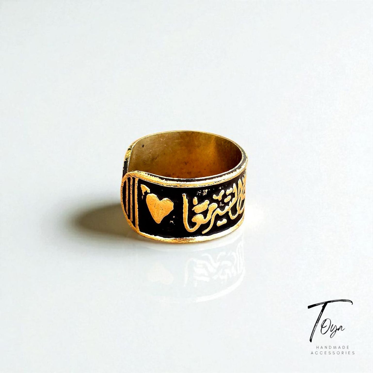 Adjustable Copper Ring for Women "We Promised to Walk Together"