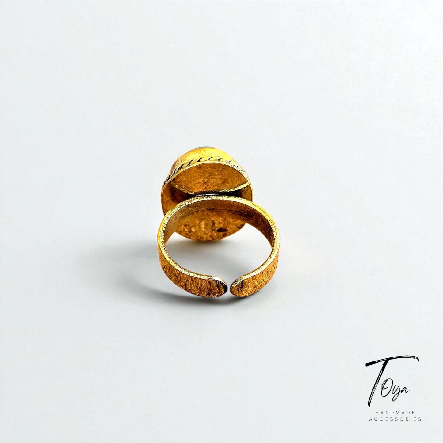 Adjustable Copper Ring for Women "Turquoise"