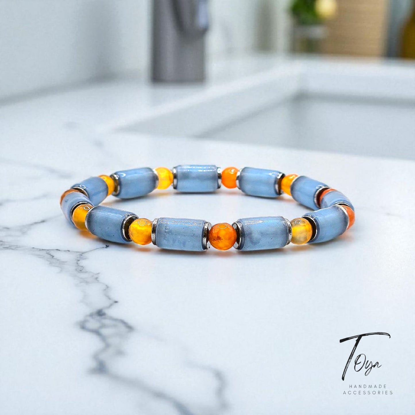 Exclusive Design of Resin and Agate with Hematite Bracelet for Men and Women