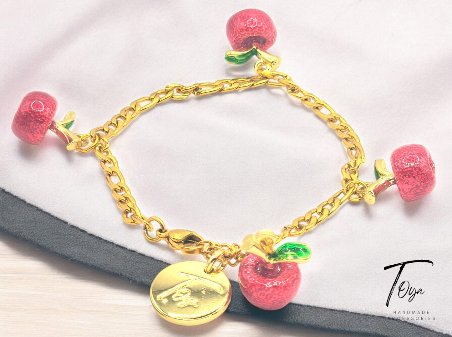 New Design Fruit Hand Bracelet Fruits Charms Golden Plated Chain Women Hand Bracelet