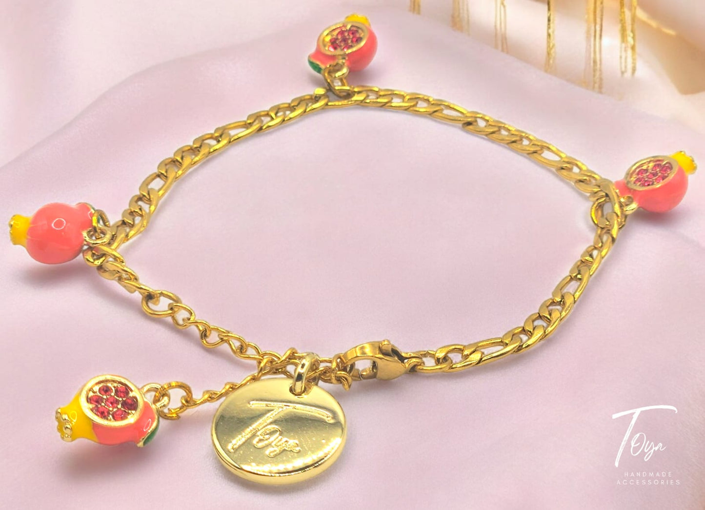 New Design Fruit Hand Bracelet Fruits Charms Golden Plated Chain Women Hand Bracelet