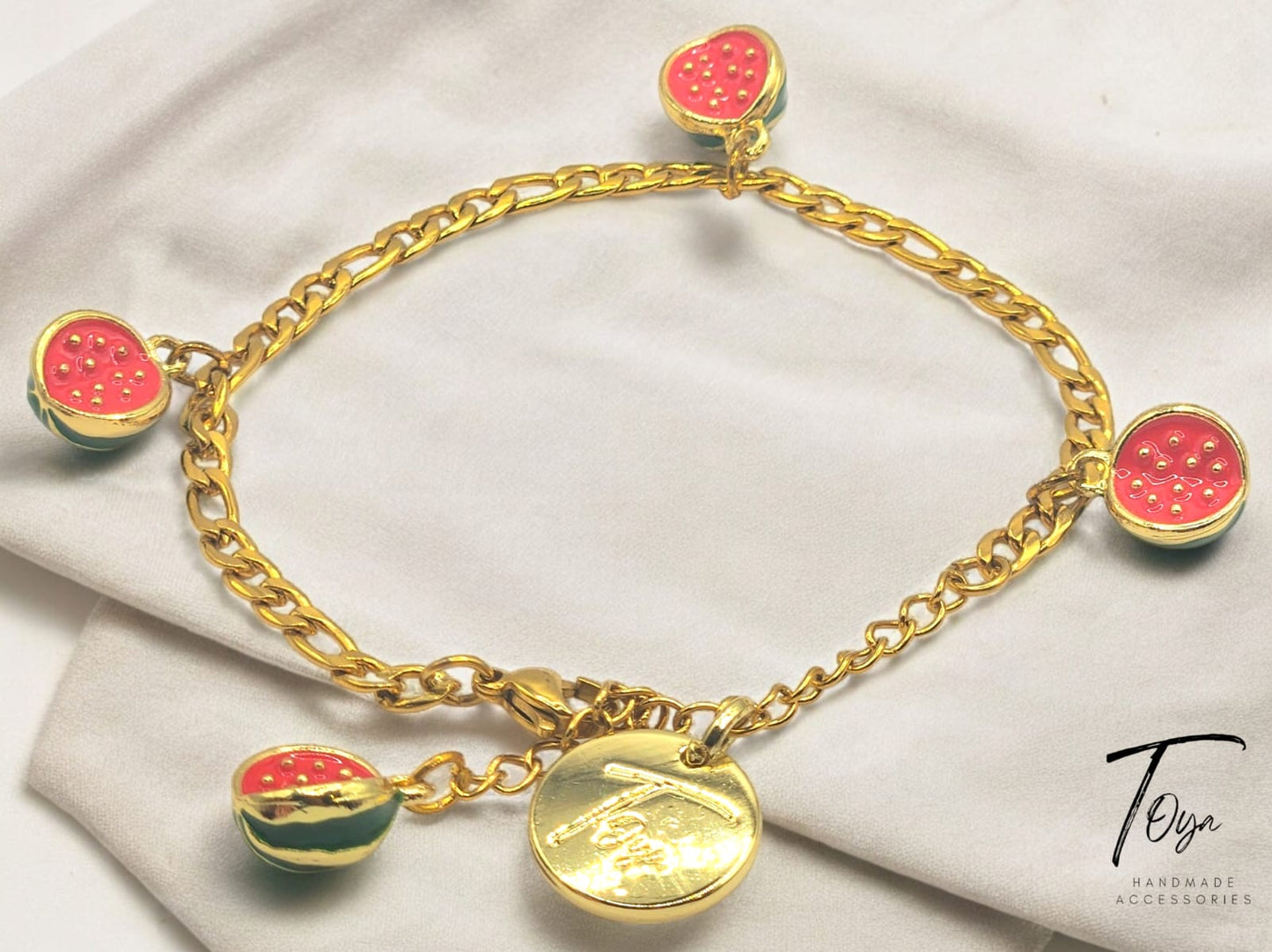 New Design Fruit Hand Bracelet Fruits Charms Golden Plated Chain Women Hand Bracelet