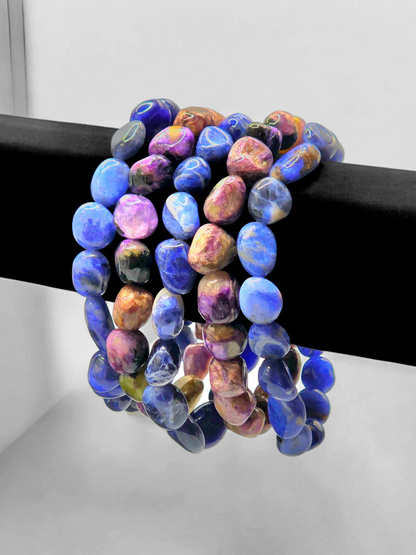 Natural Genuine Ocean Jasper Stone Healing Crystal Natural Ocean Jasper Tumbled Nugget Bracelet for Women Men Gift
