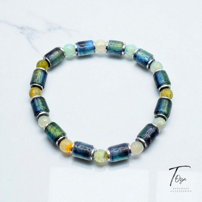 Exclusive Design of Resin Beads with Hematite Bracelet for Men and Women