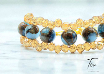 Natural Stones with Resin Pendant Jewelry Set for Women