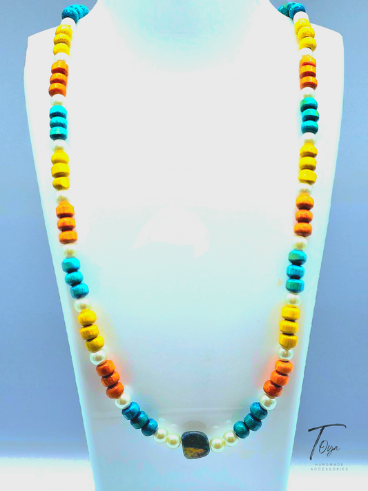 Colorful Wooden Necklace for Women