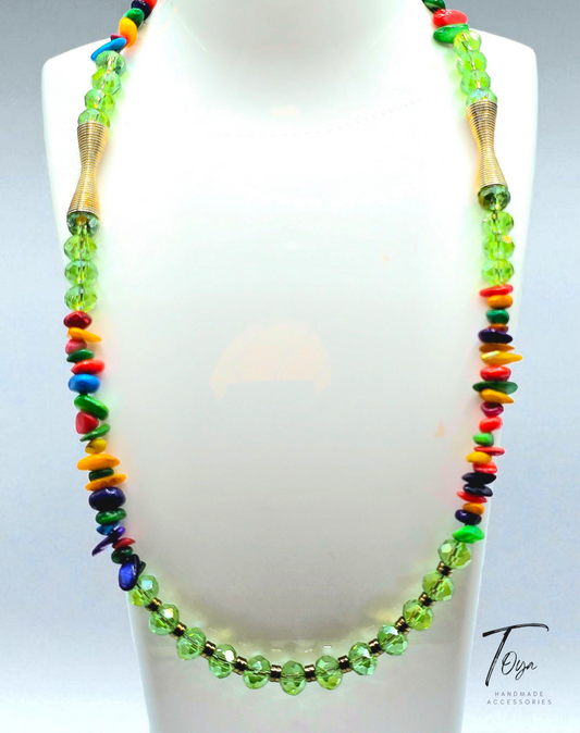 Broken Sea Shell and Crystal Chocker Necklace for Women