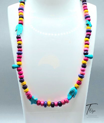 Colorful Wooden Necklace for Women