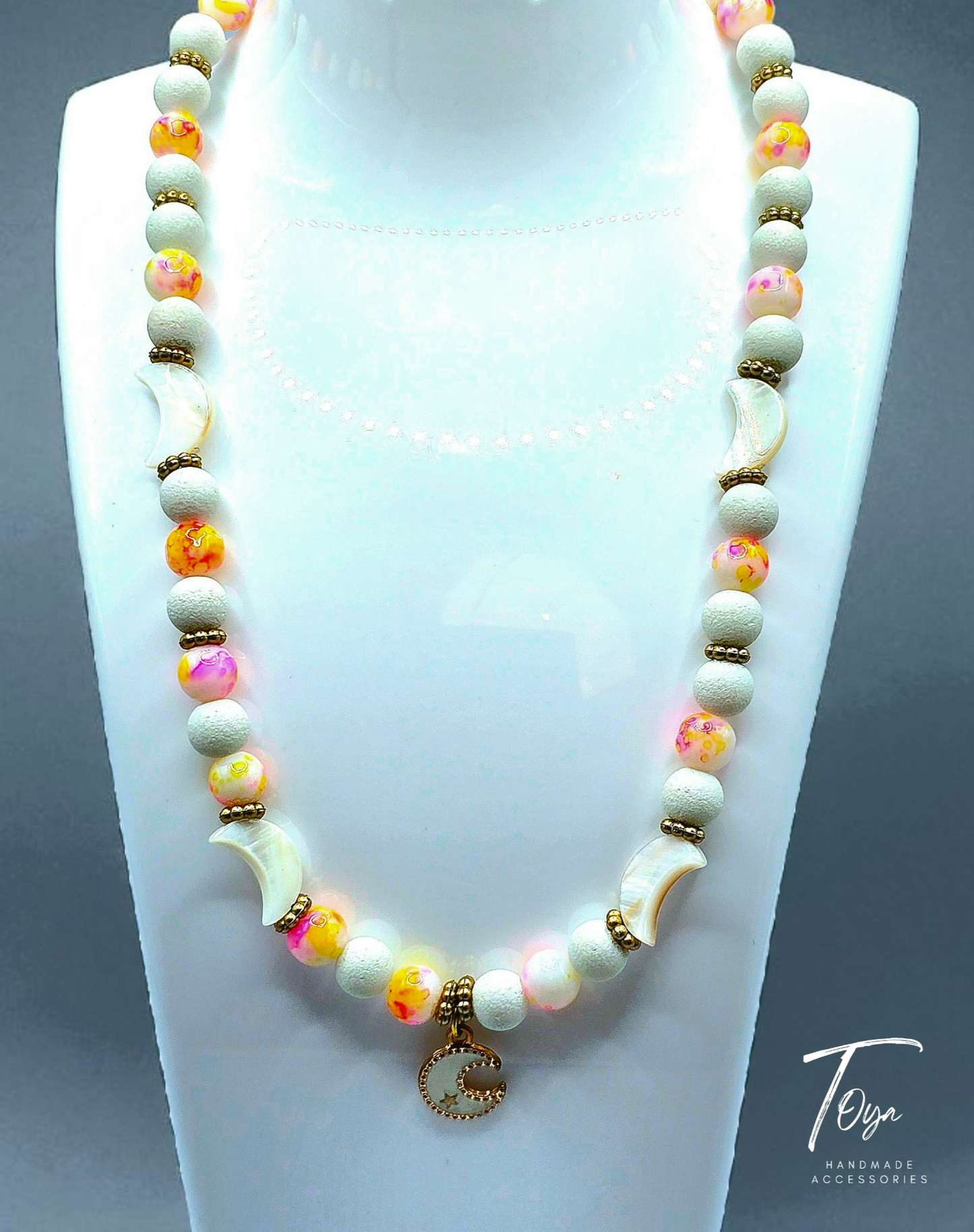 Lava and Alabaster Necklace for Women