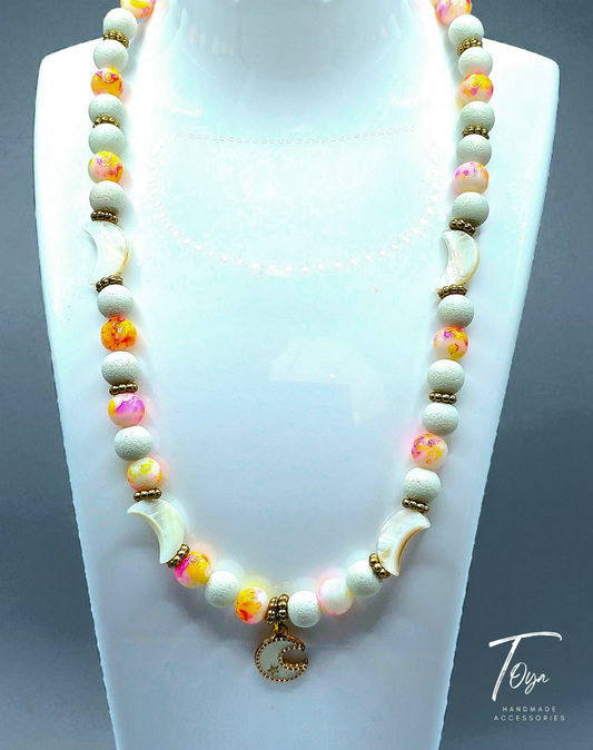 Lava and Alabaster Necklace for Women