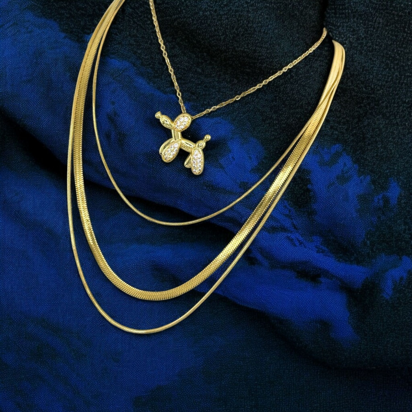 "Dog" Necklace, 18K Gold Plated Steel Necklace for Women