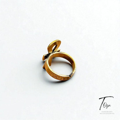 Adjustable Copper Ring for Women "Key of Life"