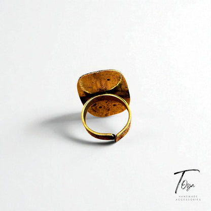Adjustable Copper Ring for Women "Islamic Art"