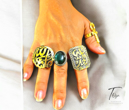 Adjustable Copper Ring for Women "Black Charm"