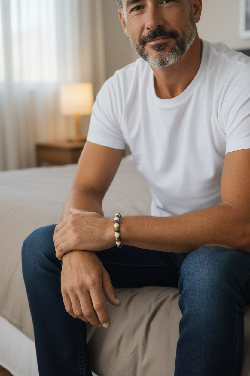 White Lava and Corloful Resin Bracelet for Women and Men