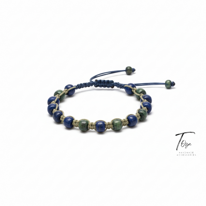 Adjustable Leather Bracelet with Colorful Resin Beads for Men and Women