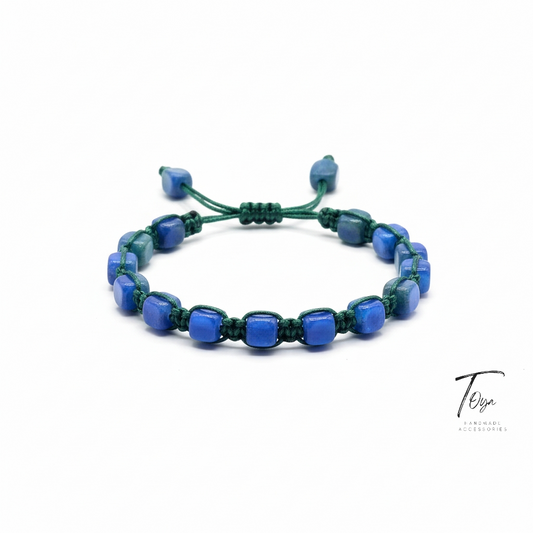 Adjustable Leather Bracelet with Colorful Cube Resin Beads for Men and Women