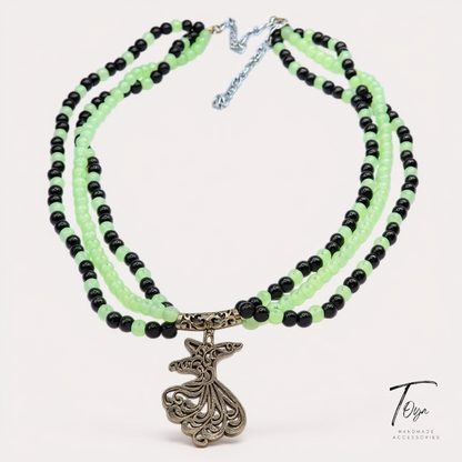 Multilayer Black Pearl and Alabaster Necklace for Women