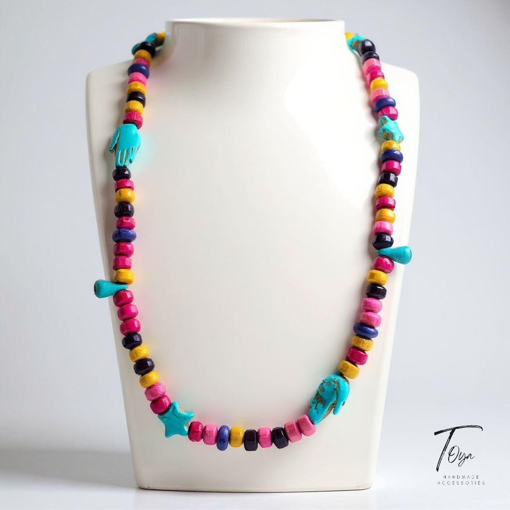 Colorful Wooden Necklace for Women