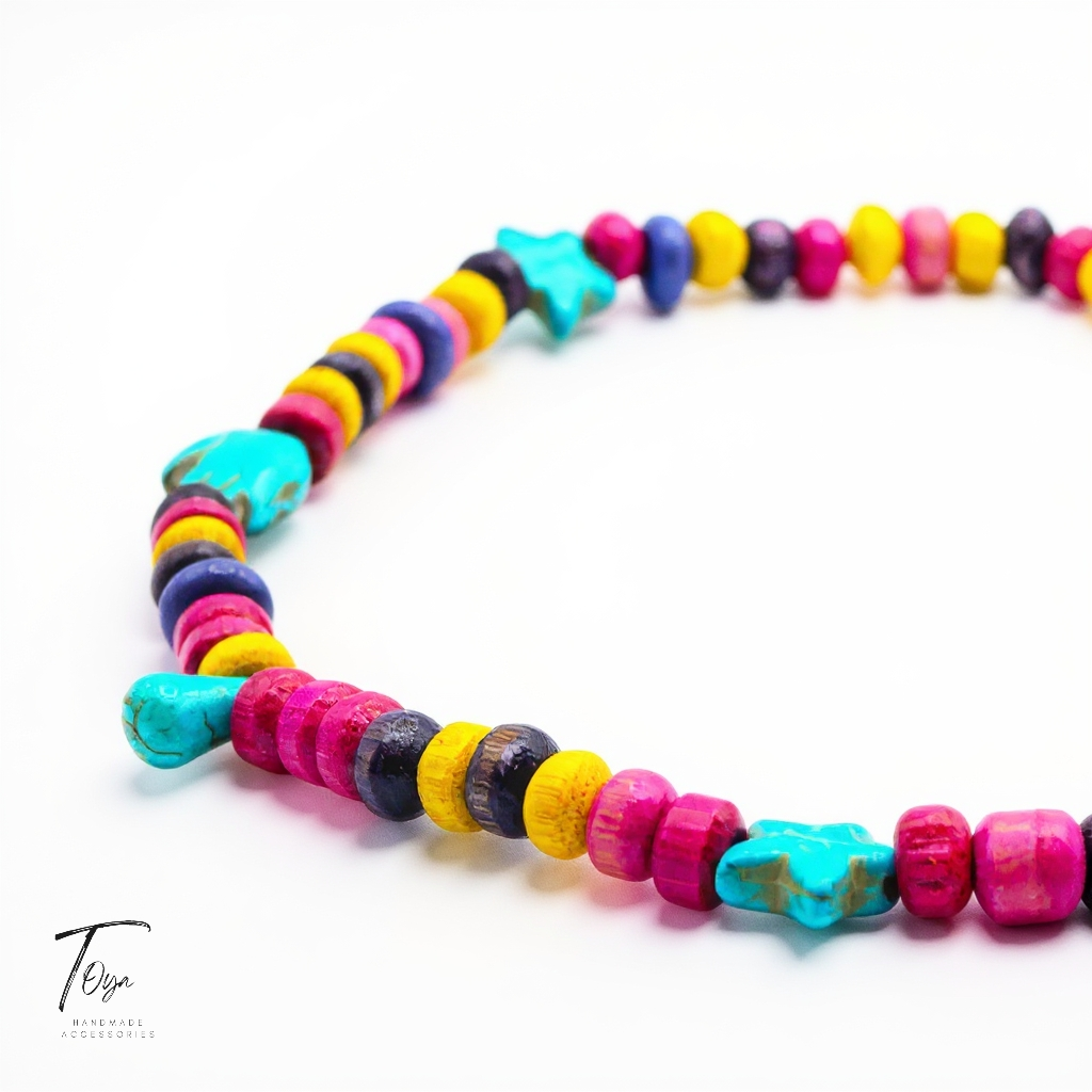 Colorful Wooden Necklace for Women