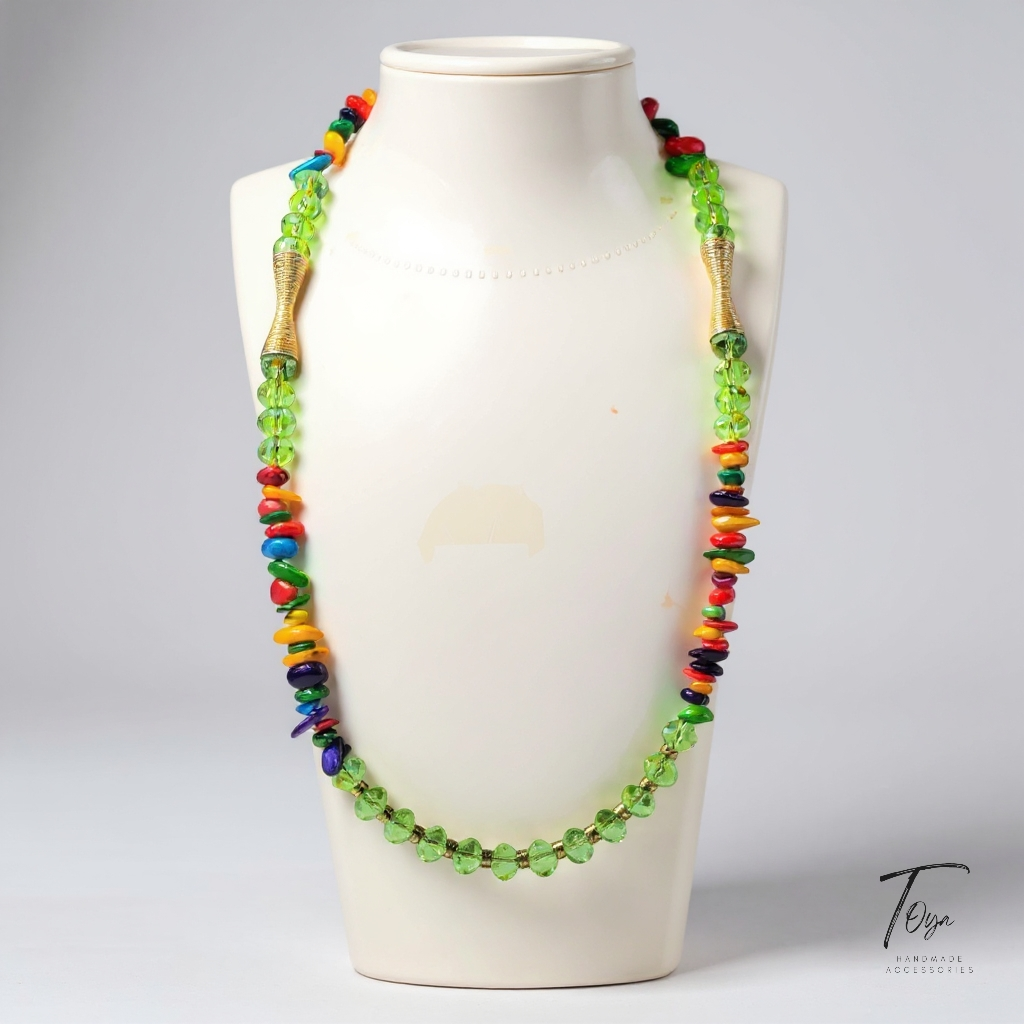 Broken Sea Shell and Crystal Chocker Necklace for Women