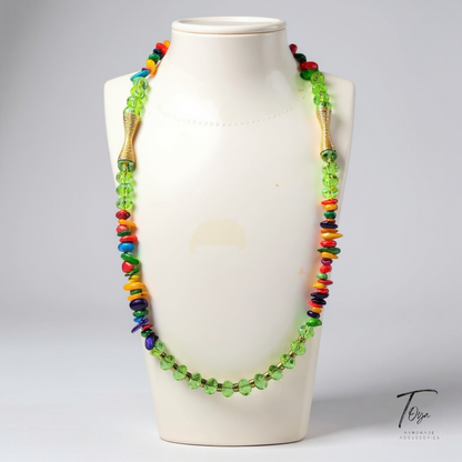 Broken Sea Shell and Crystal Chocker Necklace for Women