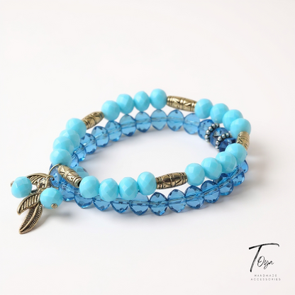 Blended Crystal and Resin Necklace, Bracelet and Ring Jewelry Set for Women