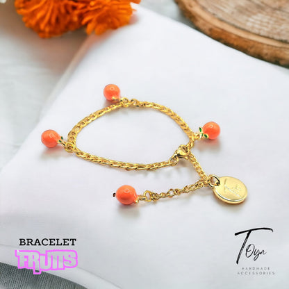 New Design Fruit Hand Bracelet Fruits Charms Golden Plated Chain Women Hand Bracelet
