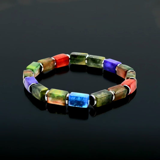 Colorful Shiny Resin with Hematite Bracelet for Men