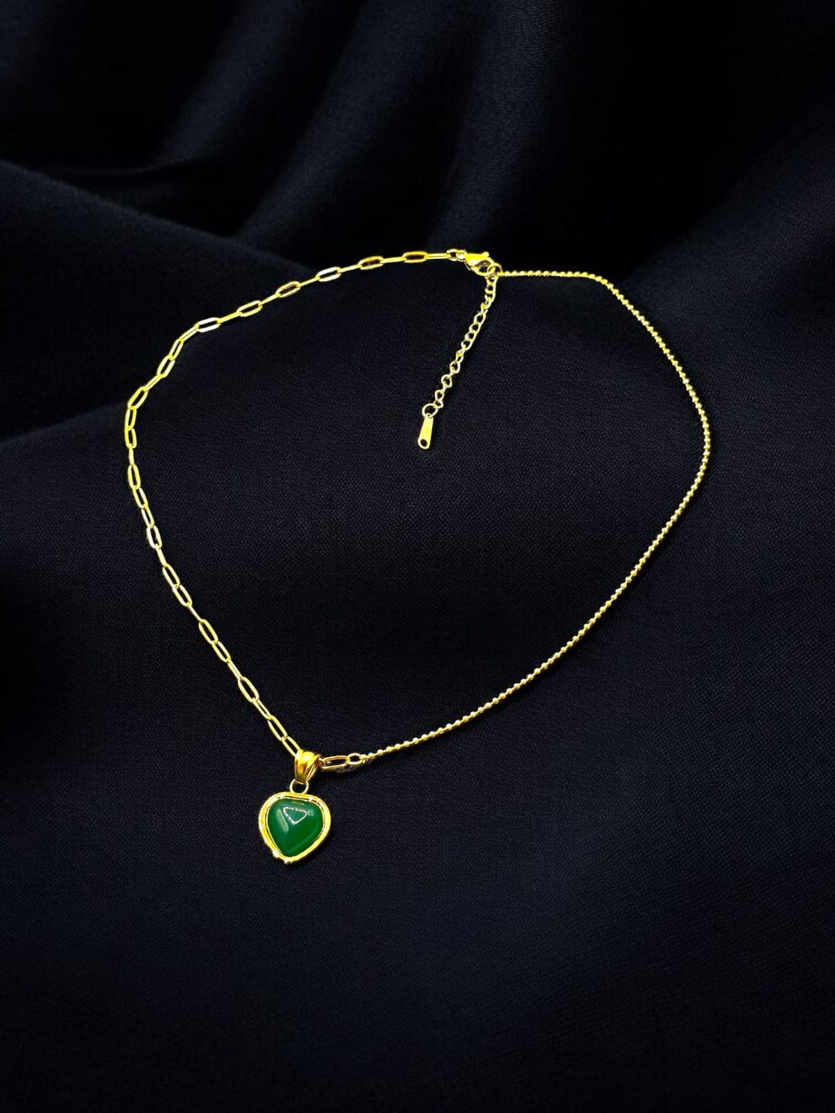 "Heart" Pendant, 18K Gold Plated Steel Necklace for Women