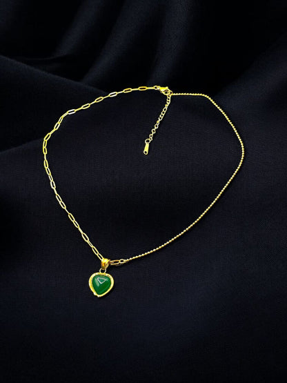 "Heart" Pendant, 18K Gold Plated Steel Necklace for Women