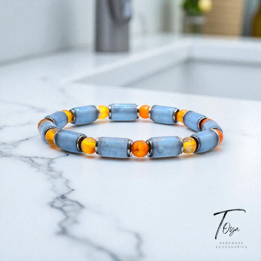 Exclusive Design of Resin and Agate with Hematite Bracelet for Men and Women