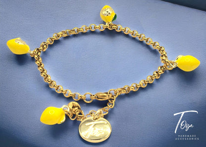 New Design Fruit Ankle Bracelet Fruits Charms Golden Plated Chain Women Ankle Bracelet