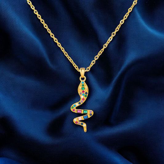 "Snake" Necklace, 18K Gold Plated Steel Necklace for Women