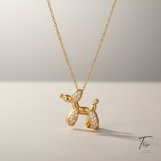 "Dog" Necklace, WATERPROOF-NON TARNISH 18K Gold Plated Steel Necklace for Women