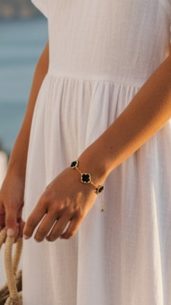 "Flower Meadow" Bracelet, 18K Gold Plated Steel Bracelet for Women