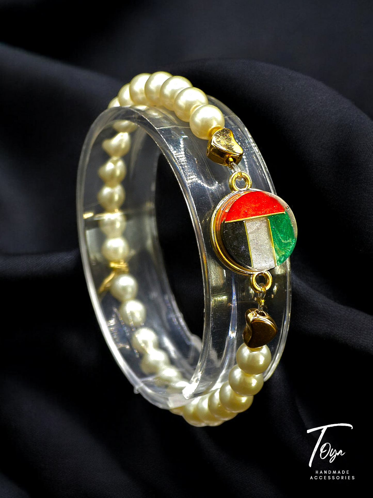 UAE National Day Pearl and Resin  Bracelet for Women and Girls